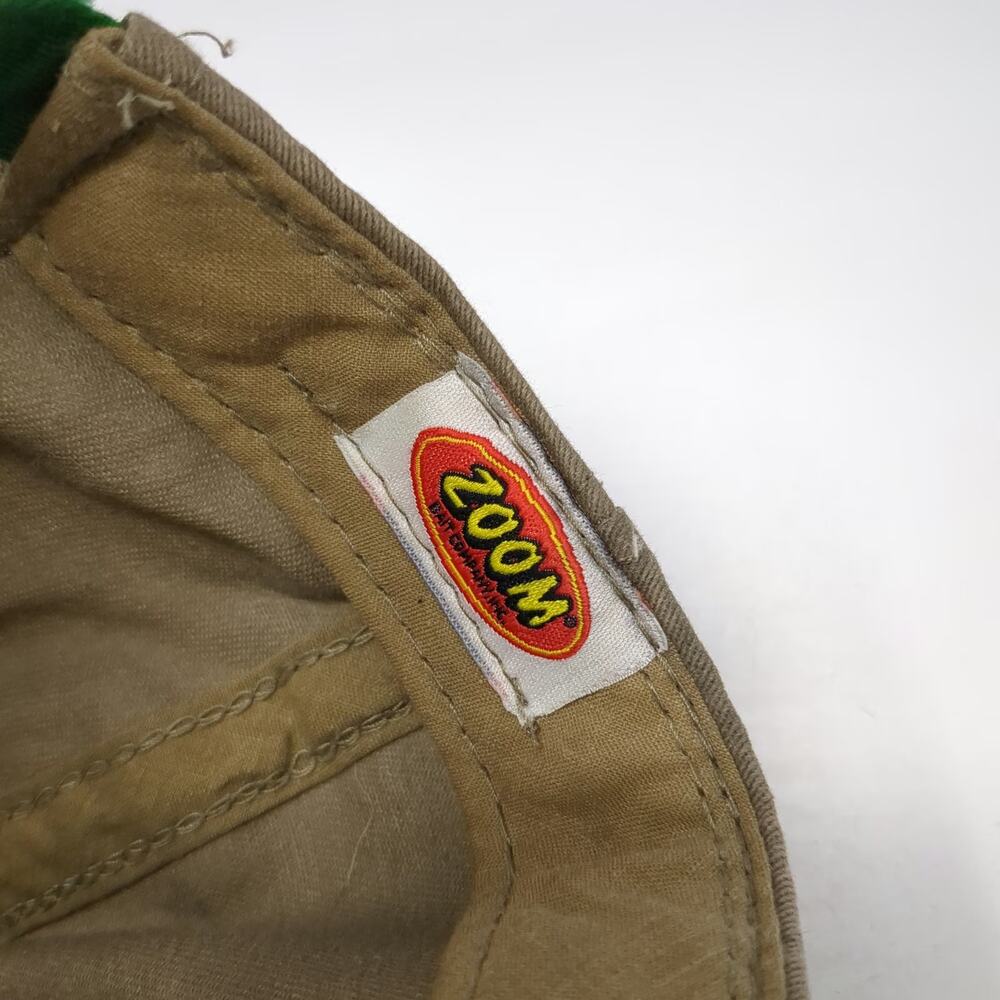 Zoom Bait Company Woodland Camo Logo Baseball Cap Brown Green One Size Hat Strap - Picture 9 of 9